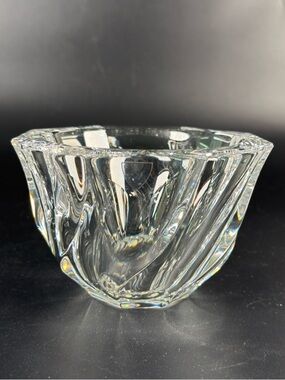 Vintage Orrefors Sweden 
Crystal Swirl Bowl Dish